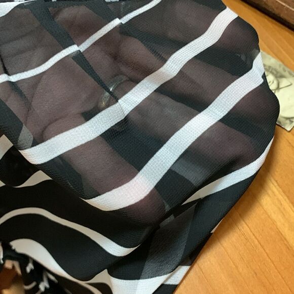 A.n.a. Size XL Petite button up multi color/stripe blouse - Picture 9 of 9